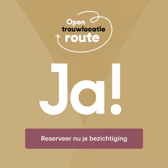Open trouwlocatie route: Reserveer nu je bezichtiging